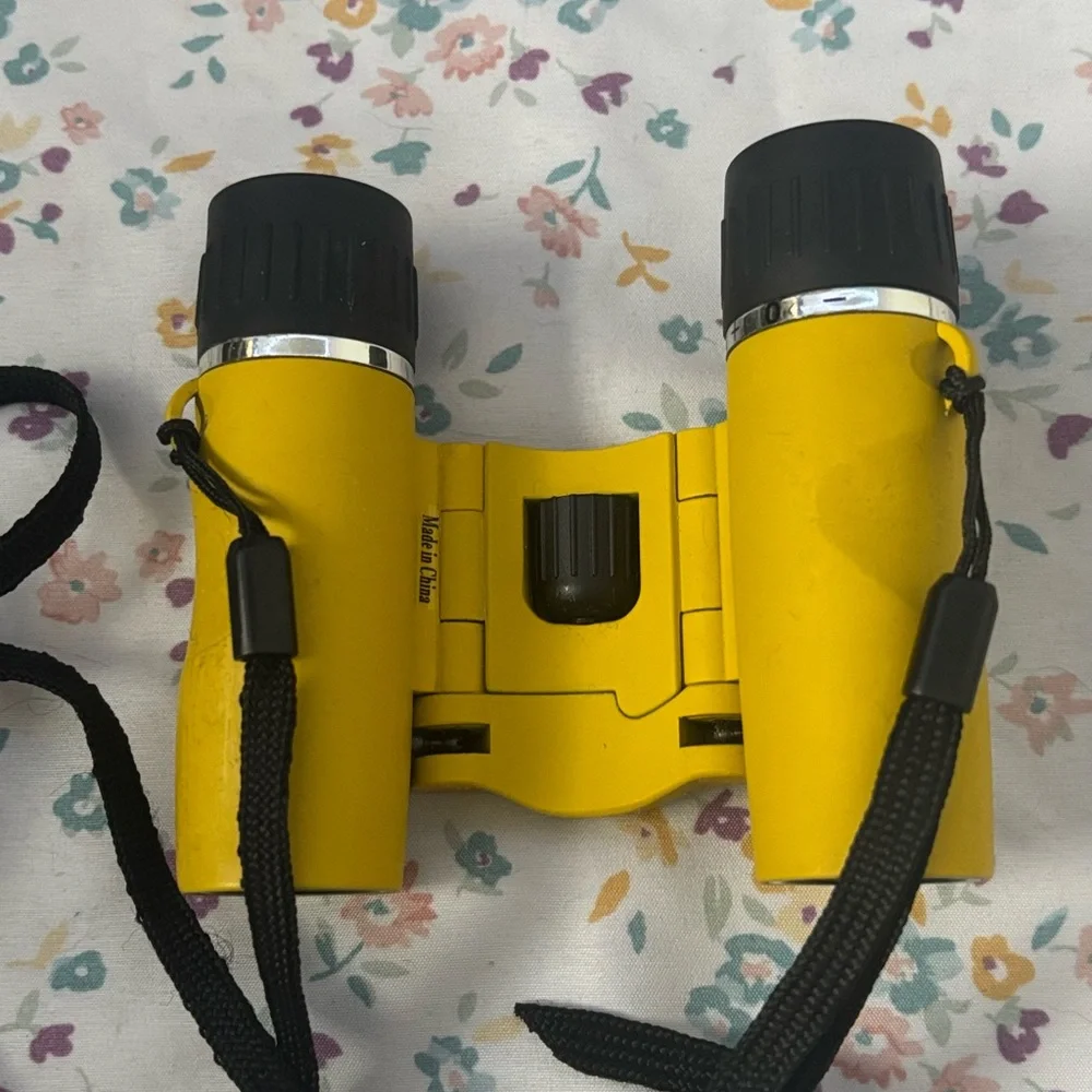 Yellow and Black Retro Binoculars with Compact Design